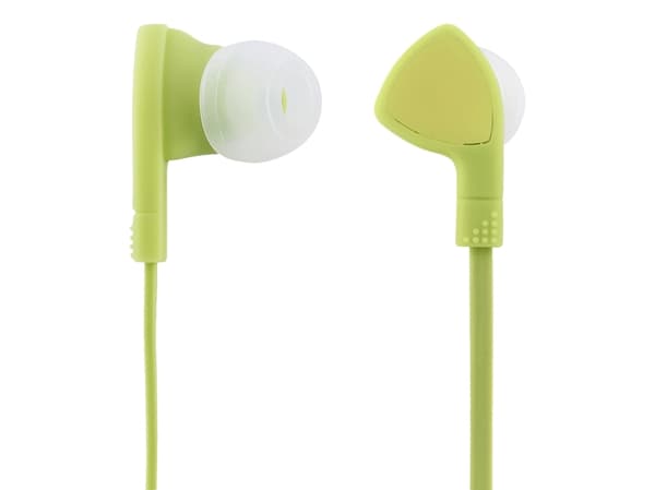 E110 In-ear earbuds, 1-button remote, 3.5mm, mic, lime gre