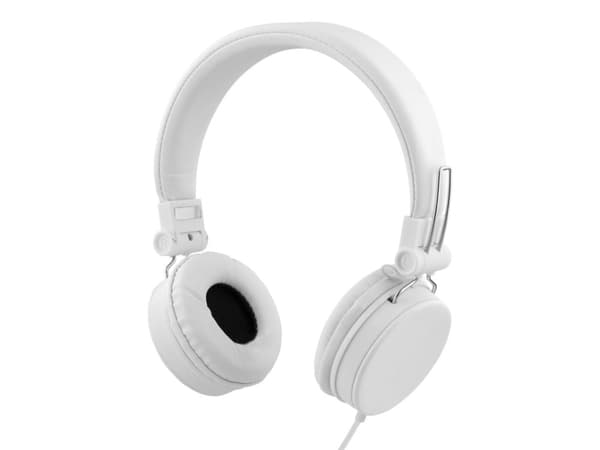 Streetz HL-W203, Koblet med ledninger (ikke trådløs), 20 - 20000 Hz, Samtaler/musikk, Hodesett, Hvit