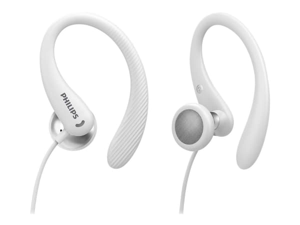 Philips TAA1105WT - Hörlurar med mikrofon - öronknopp - montering över örat - kabelansluten - 3,5 mm kontakt - vit