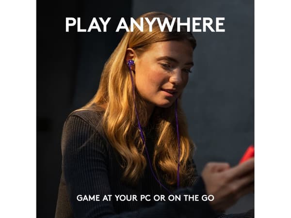 Logitech G G333 - Ørepropper med mikrofon - i øret - kablet - 3,5 mm jakk - purpur