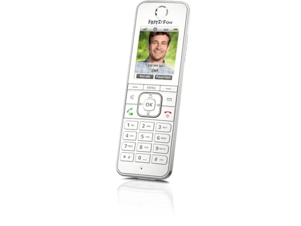 AVM FRITZ!Fon C6 - Trådløs VoIP-telefon - med internettradio med anrops-ID - ECO DECT\GAP - treveis anropskapasitet - SIP