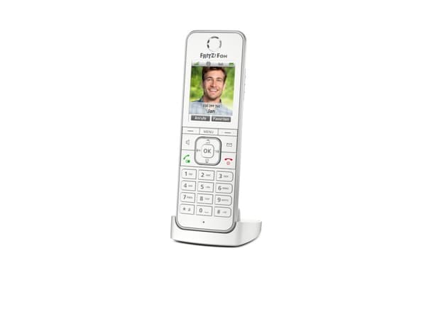 AVM FRITZ!Fon C6 - Trådløs VoIP-telefon - med internettradio med anrops-ID - ECO DECT\GAP - treveis anropskapasitet - SIP