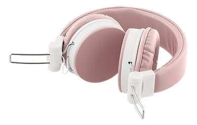 Streetz HL-W202, Koblet med ledninger (ikke trådløs), 20 - 20000 Hz, Samtaler/musikk, Hodesett, Rosa, Hvit
