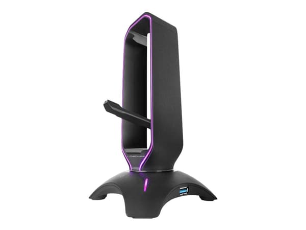 LC-POWER USB-keskitin ja kuulokkeiden pidike musta, USB 3.0 portit