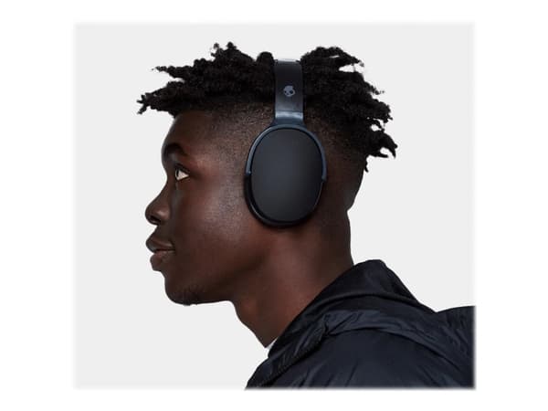 Skullcandy HESH Evo - Hodetelefoner med mikrofon - full størrelse - Bluetooth - trådløs, kablet - lydisolerende - ekte svart