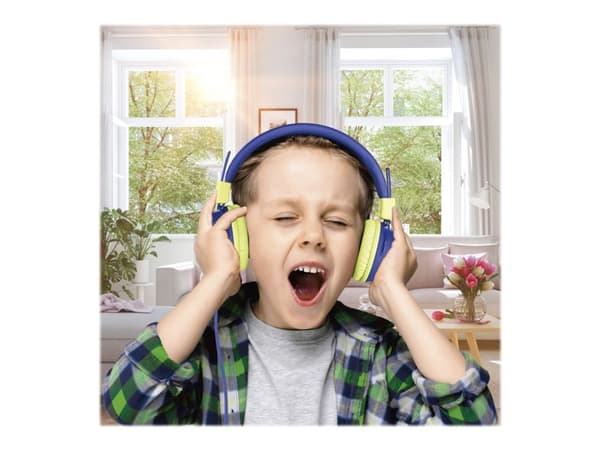 Thomson HED8100B - Hodetelefoner - on-ear - kablet - 3,5 mm jakk - blå