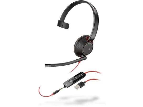 Poly Blackwire C5210 USB-A - 5200 Series - headset - på örat - kabelansluten - USB, 3,5 mm kontakt