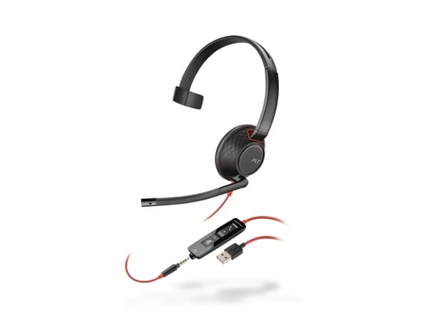 Poly Blackwire C5210 USB-A - 5200 Series - headset - på örat - kabelansluten - USB, 3,5 mm kontakt
