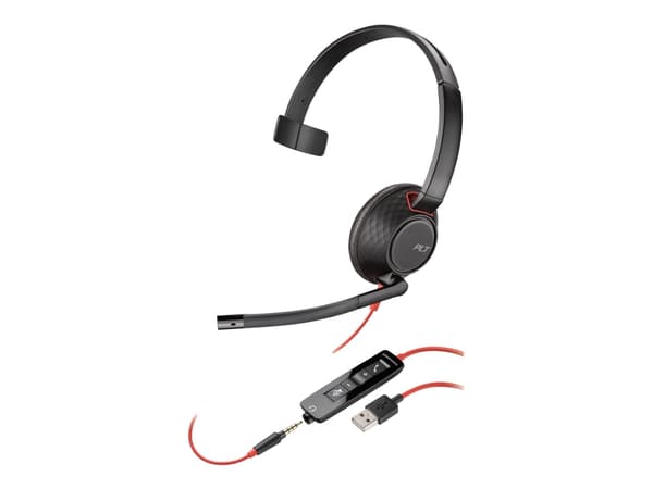 Poly Blackwire C5210 USB-A - 5200 Series - headset - på örat - kabelansluten - USB, 3,5 mm kontakt