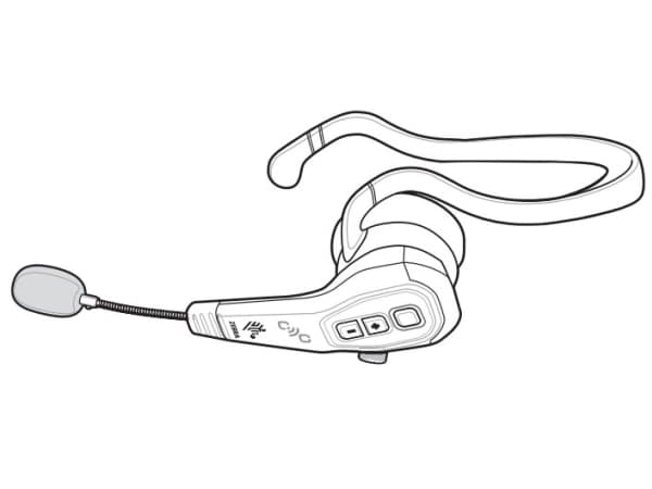 Zebra HS3100 - Hodesett - on-ear - bak-nakken-montering - Bluetooth - trådløs - for Zebra MC2200, MC3300-G, MC3300-G Premium Plus