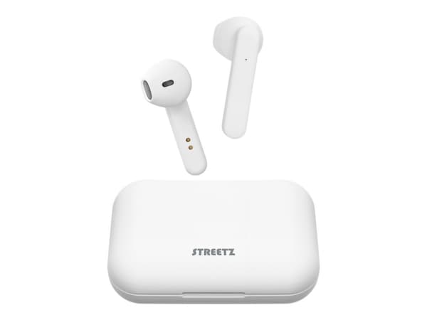 STREETZ TWS-105 - Aidot langattomat kuulokkeet mikrofonilla. - korvassa - Bluetooth - valkoinen aine