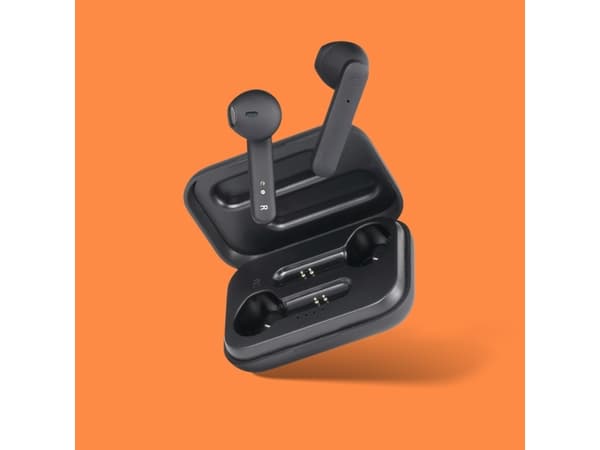 STREETZ TWS-104 On Ear Headset Bluetooth® Stereo Black Batteriladdningsdisplay, headset, laddningsfodral, touchkontroll
