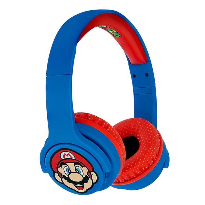 Super Mario Hörlur Junior Bluetooth On-Ear 85Db Trådlös Blå Mario Icon