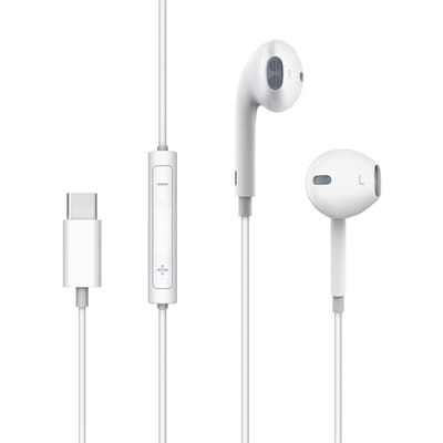 Mcdodo Element HP-6070, Trådade hörlurar med USB-C, Vit