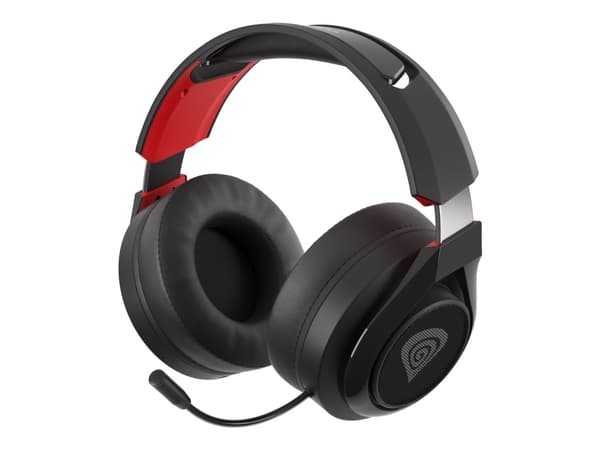 Genesis Selen 400 - Hodesett - full størrelse - 2,4 GHz - kablet, trådløs - USB, 3,5 mm jakk - lydisolerende - rød, svart