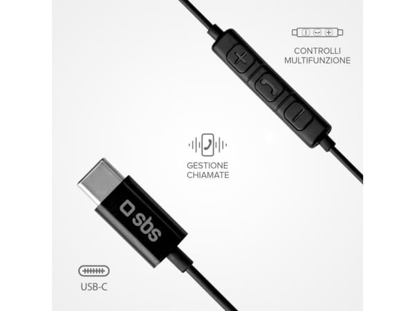 SBS TEEARTYCK, Ledningsført, Opkald/musik, 20 - 20000 Hz, Headset, Sort
