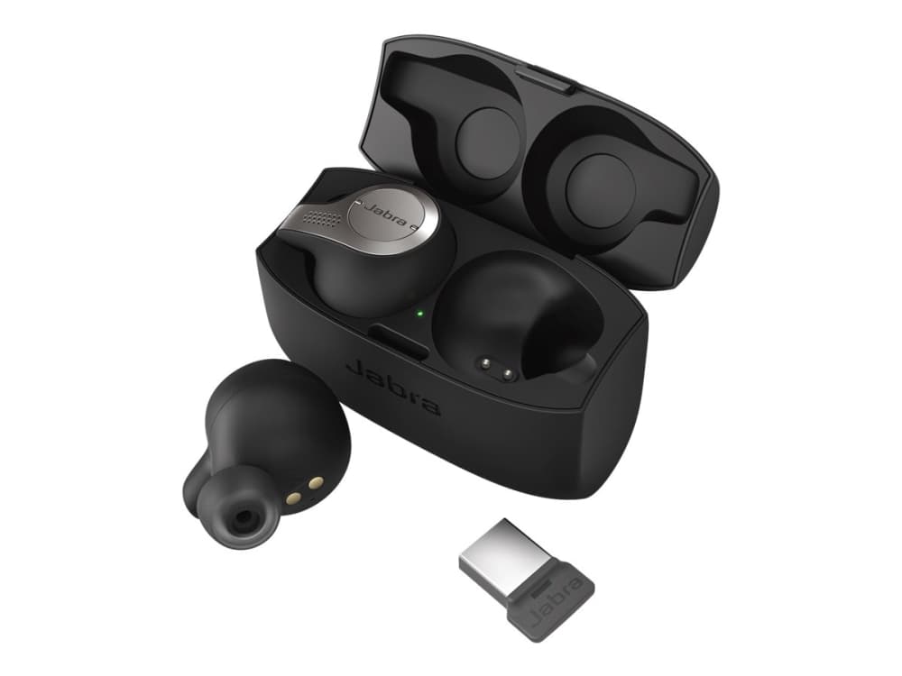 Jabra Evolve 65t UC - True wireless-hodetelefoner med mikrofon - i øret - Bluetooth - titansvart