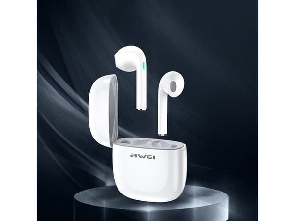 T28 TWS Bluetooth-hodetelefoner + dokkingstasjon Hvit