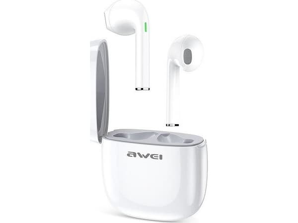 T28 TWS Bluetooth-hodetelefoner + dokkingstasjon Hvit