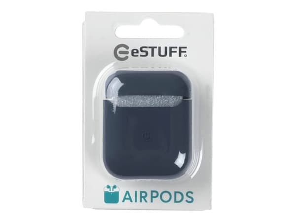 eSTUFF Silicone Case - Fodral för trådlösa hörlurar - silikon - midnattsblå - för Apple AirPods (1:a generation, 2a generation)