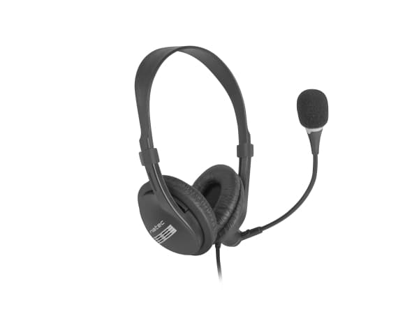 NATEC Drone USB, Headset, Huvudband, Kontor/callcenter, Svart, Binaural, Tyst läge, Volume +, Volume -