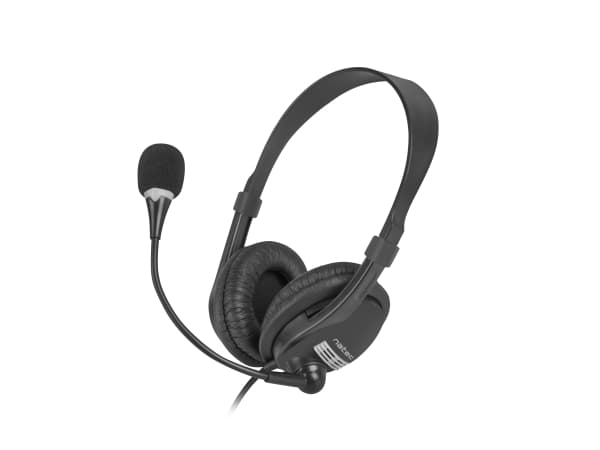 NATEC Drone USB, Headset, Huvudband, Kontor/callcenter, Svart, Binaural, Tyst läge, Volume +, Volume -