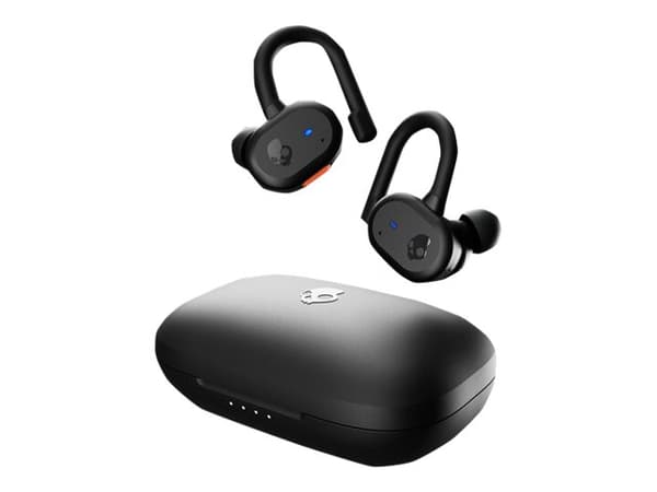 Skullcandy Push Active - True wireless-hodetelefoner med mikrofon - i øret - over-øret-montering - Bluetooth - svart, oransje