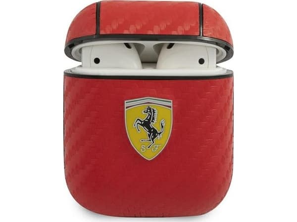 Ferrari FESA2CARE AirPods cover red On Track PU Carbon
