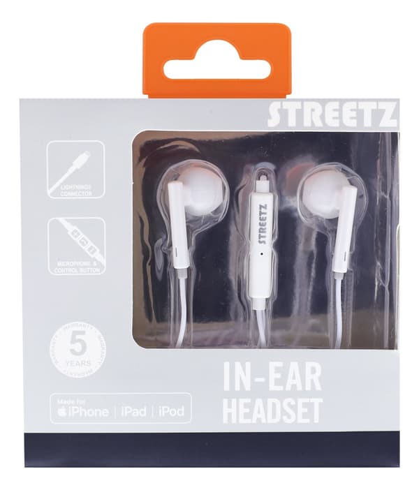 L200 In-ear Lightning earbuds, MFi, volume control, white