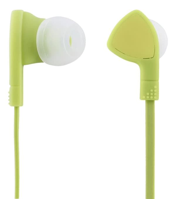 E110 In-ear earbuds, 1-button remote, 3.5mm, mic, lime gre