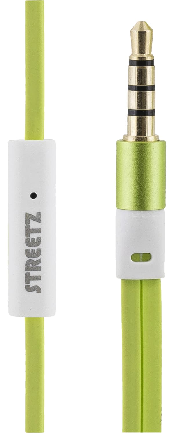 E110 In-ear earbuds, 1-button remote, 3.5mm, mic, lime gre