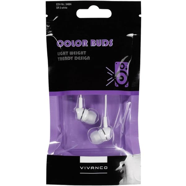 Vivanco SR 3 WHITE In Ear hörlurar Sladd Vit