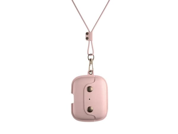 Woodcessories AirCase - Fodral för trådlösa hörlurar - metall, narvat läder - rose nude - för Apple AirPods Pro