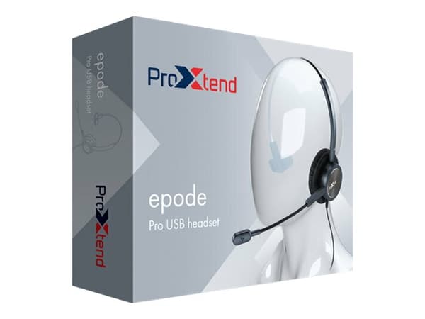 ProXtend Epode - Headset - på örat - kabelansluten - USB-A - svart