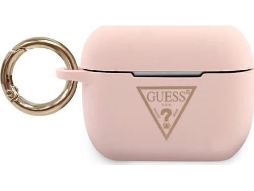 Guess Guess GUACAPLSTLPI AirPods Pro cover pink/pink Silicone Triangle Logo