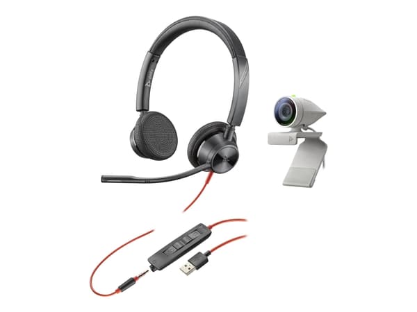Poly Studio P5 - Nettkamera - farge - 720p, 1080p - lyd - USB 2.0 - med Poly Blackwire 3325 Headset
