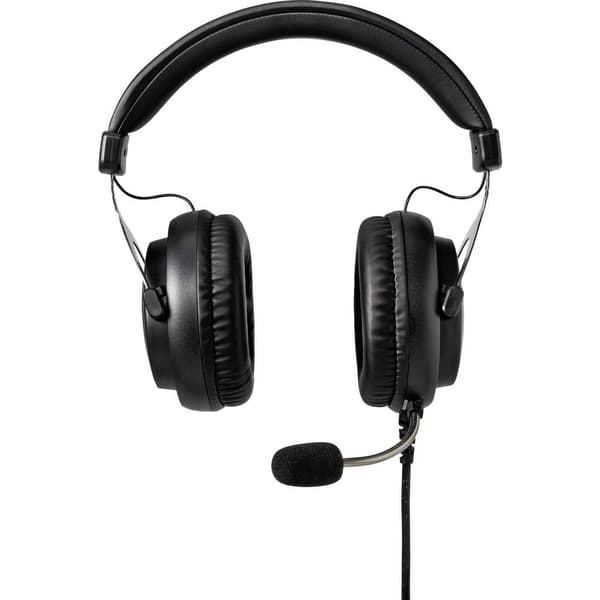 Renkforce RF-GH-300 Spel Over Ear-hörlurar Sladd 7.1 Surround Svart Mikrofonljudavstängning, Volymkontroll