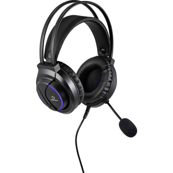 Renkforce RF-GHD-200 Spel Over Ear-hörlurar Sladd Stereo Svart Volymkontroll