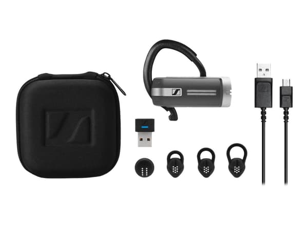 EPOS I SENNHEISER ADAPT Presence Grey UC - Hovedtelefon med mik. - i øret - over øret-montering - Bluetooth - trådløs - mørkegrå - Certified for Skyp