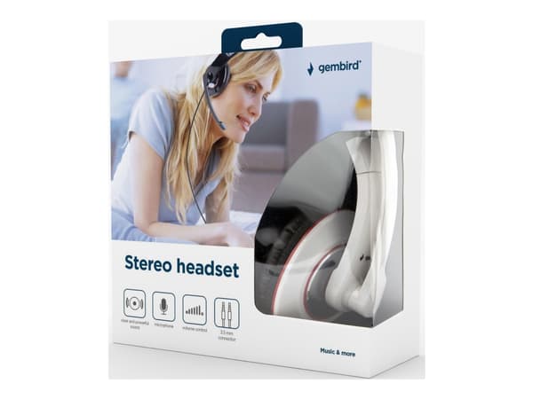 Gembird MHS-001-GW - Hodesett - full størrelse - kablet - glanshvit