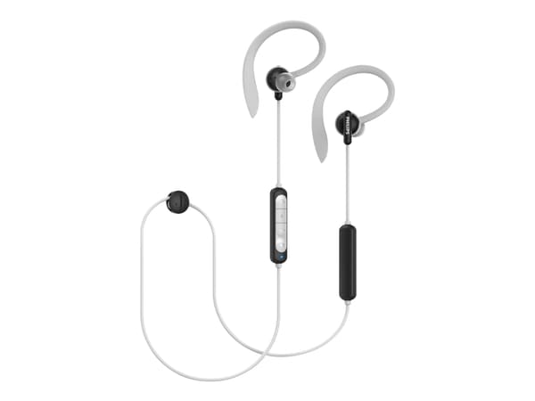 Philips TAA4205BK - Hörlurar med mikrofon - inuti örat - montering över örat - Bluetooth - trådlös - svart