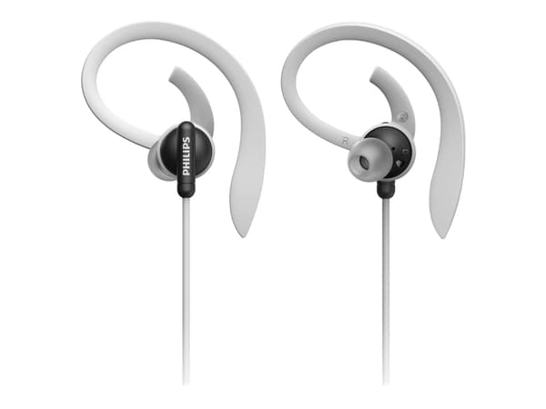 Philips TAA4205BK - Hörlurar med mikrofon - inuti örat - montering över örat - Bluetooth - trådlös - svart