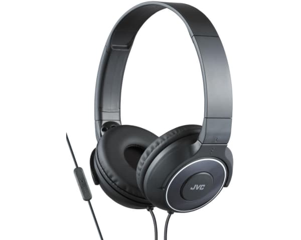 Lengvos Ausines su laidu ir mikrofonu JVC HA-SR225BE 30mm, juodos