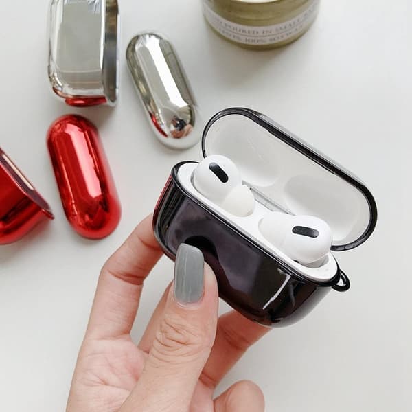 Airpods Pro-skall i fin skinnende metallbeskyttende belegg