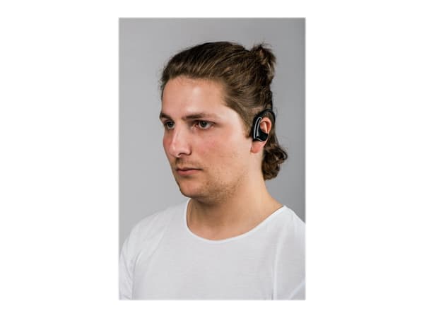 Lenco BTX-750 - Hörlurar med mikrofon - inuti örat - montering bakom nacken - Bluetooth - trådlös - grå, svart