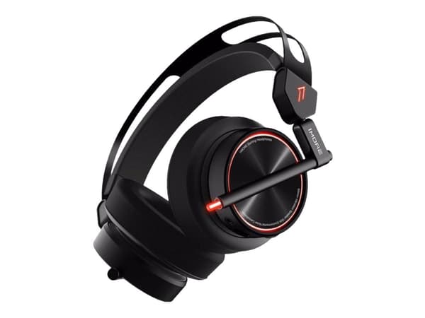 1More H1005 Spearhead VR - Hörlurar med mikrofon - 7.1-kanals - fullstorlek - kabelansluten - aktiv brusradering - USB, 3,5 mm kontakt