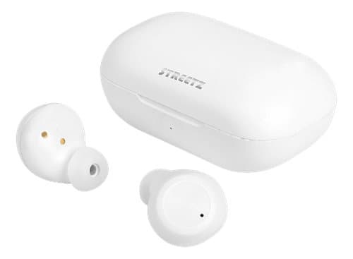 STREETZ Trådlösa Hörlurar TWS – Bluetooth 5.0, In-Ear, Laddningsetui - Vit