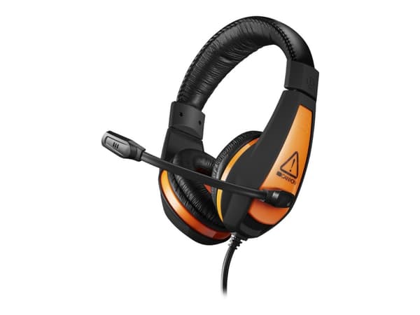 Canyon Gaming StarRaider GH-1A - Hodesett - full størrelse - kablet - 3,5 mm jakk - svart / oransje