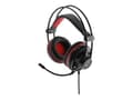 Miniatyrbild 1 av 2: MediaRange Gaming Series GS300 - Headset - på örat - kabelansluten - 3,5 mm kontakt - svart, röd