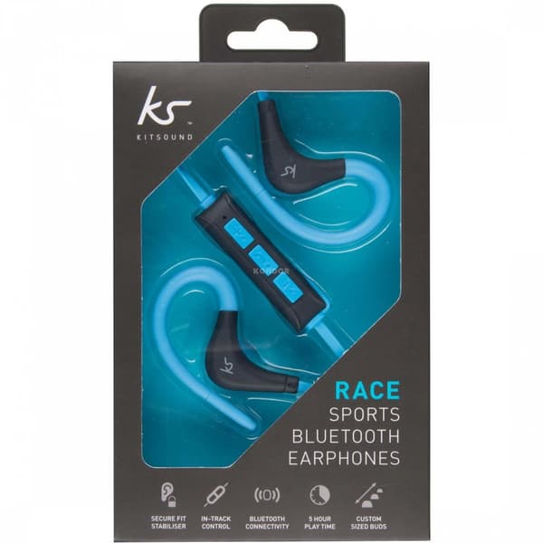 KITSOUND Hovedtelefon In-Ear Race Trådløs Blå Mic